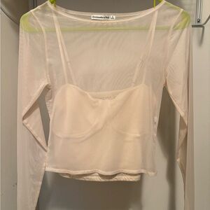 Abercrombie tank & sheer long sleeve top
